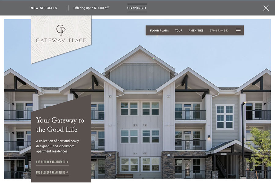 Apartment Website Inspiration – 6 Winning Designs (Gateway Place Apartments)