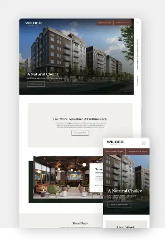 The Wilder apartment website template mockup
 - bluprint by brindle